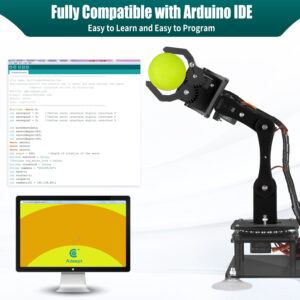 Adeept 5 DOF Wooden Robot Arm Kit Compatible With Arduino IDE