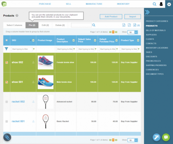 Online inventory and order management software