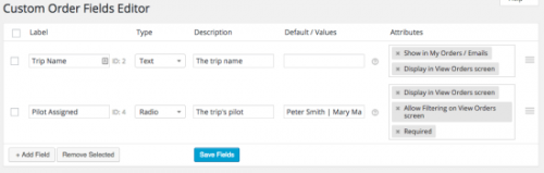 Admin Custom Order Fields Examples – Oz Robotics