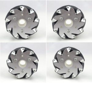 A set of 4 inch 100mm mecanum wheels 4 pieces with Bearing Rollers
