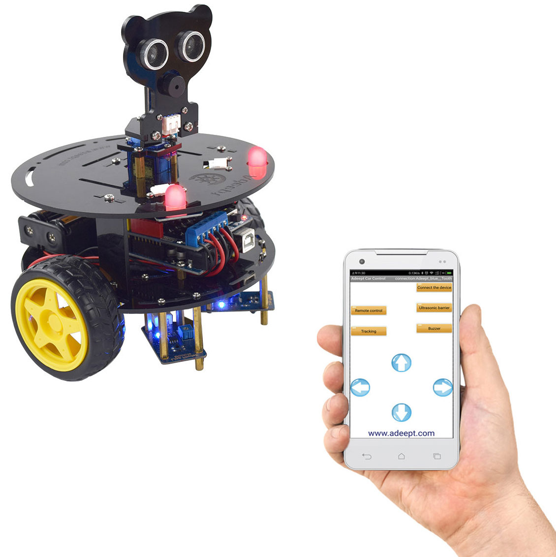 UNO 4WD Bluetooth Remote Control Tracking Sensor DIY Smart Robot Car For Arduino 