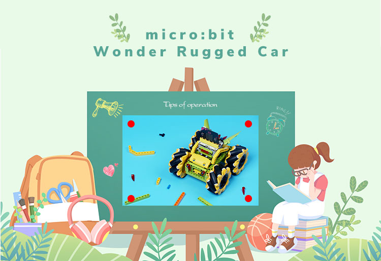 STEM Educational Toy Robot Car Micro:bit Wonder Rugged(without microbit board)