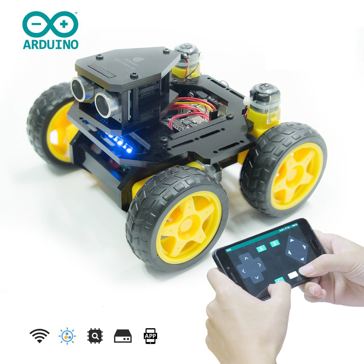 4WD Arduino Smart Car Robot Learning Starter Kit Smart Programmable Robot DIY 