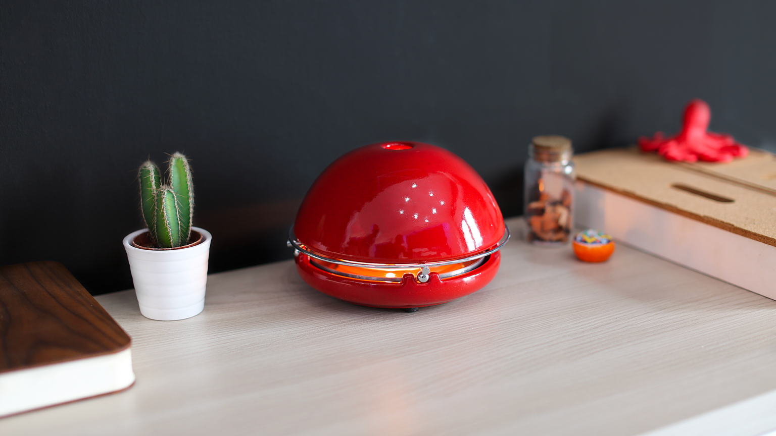 Egloo Candle Powered Heater Red Glazed Oz Robotics