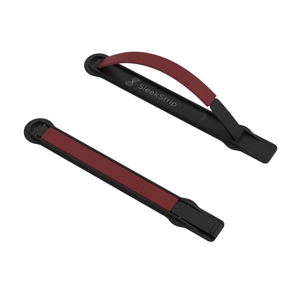 Sleekstrip Ultra Thin Stand and Grip – Matte Black Base with Burgundy ...