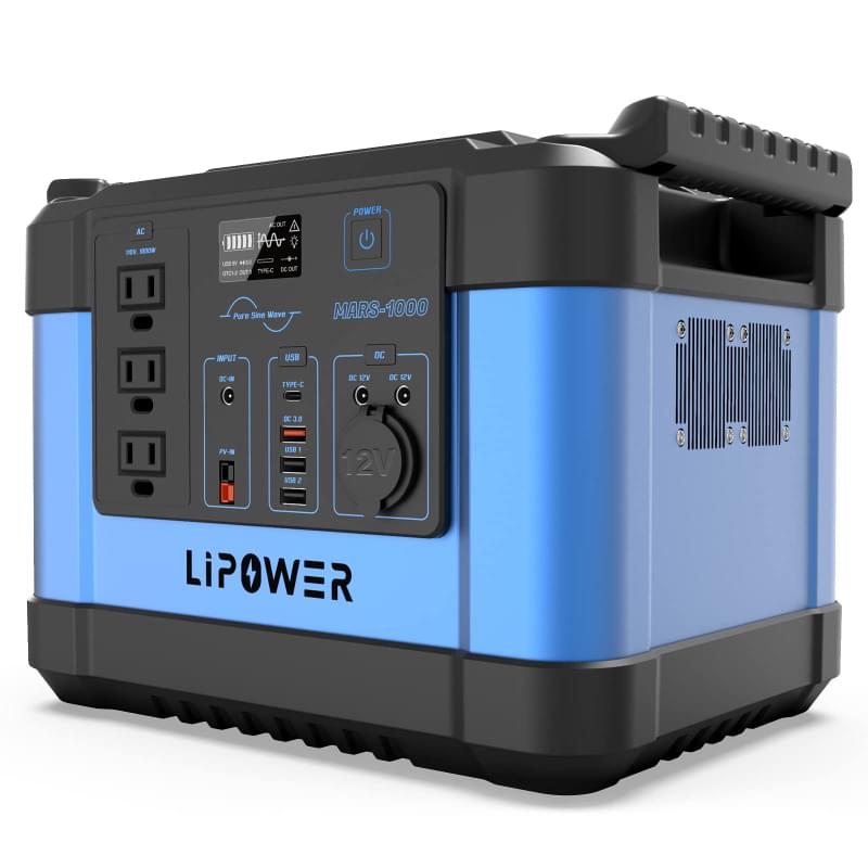 1000W Portable Backup Power Station, Pure Sine Wave Inverter