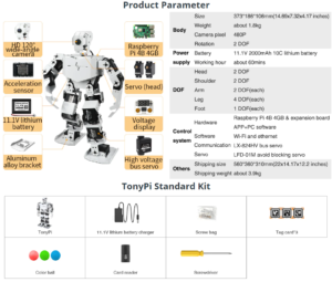 Hiwonder TonyPi AI Intelligent Visual Humanoid Robot Powered by ...