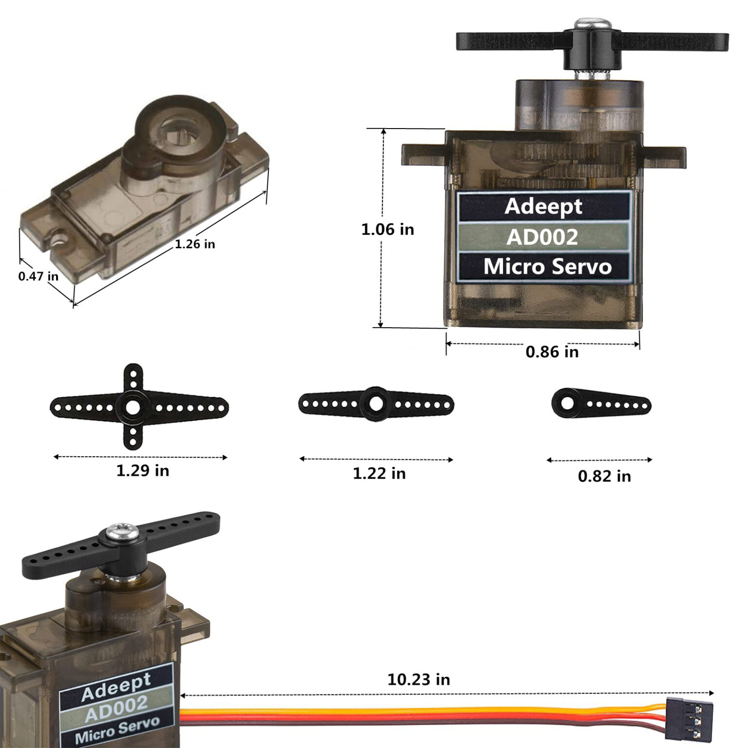 Adeept 8PCS AD002 MG90S Micro Servo 9G Servo Motor Oz Robotics