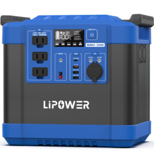 Portable Power Station 1200W LiFePO4 Battery LIPOWER MARS-1000 PRO, Blue / With carrying bag