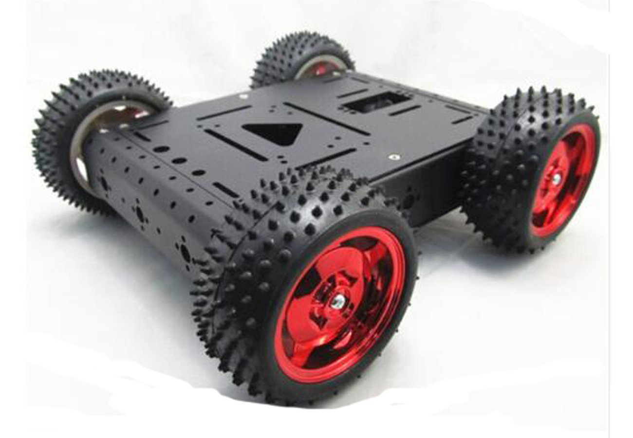 4WD Smart Car Chassis DIY Kit Omni-mobile Dual Layer Platform with 4  Omni-directional Wheels