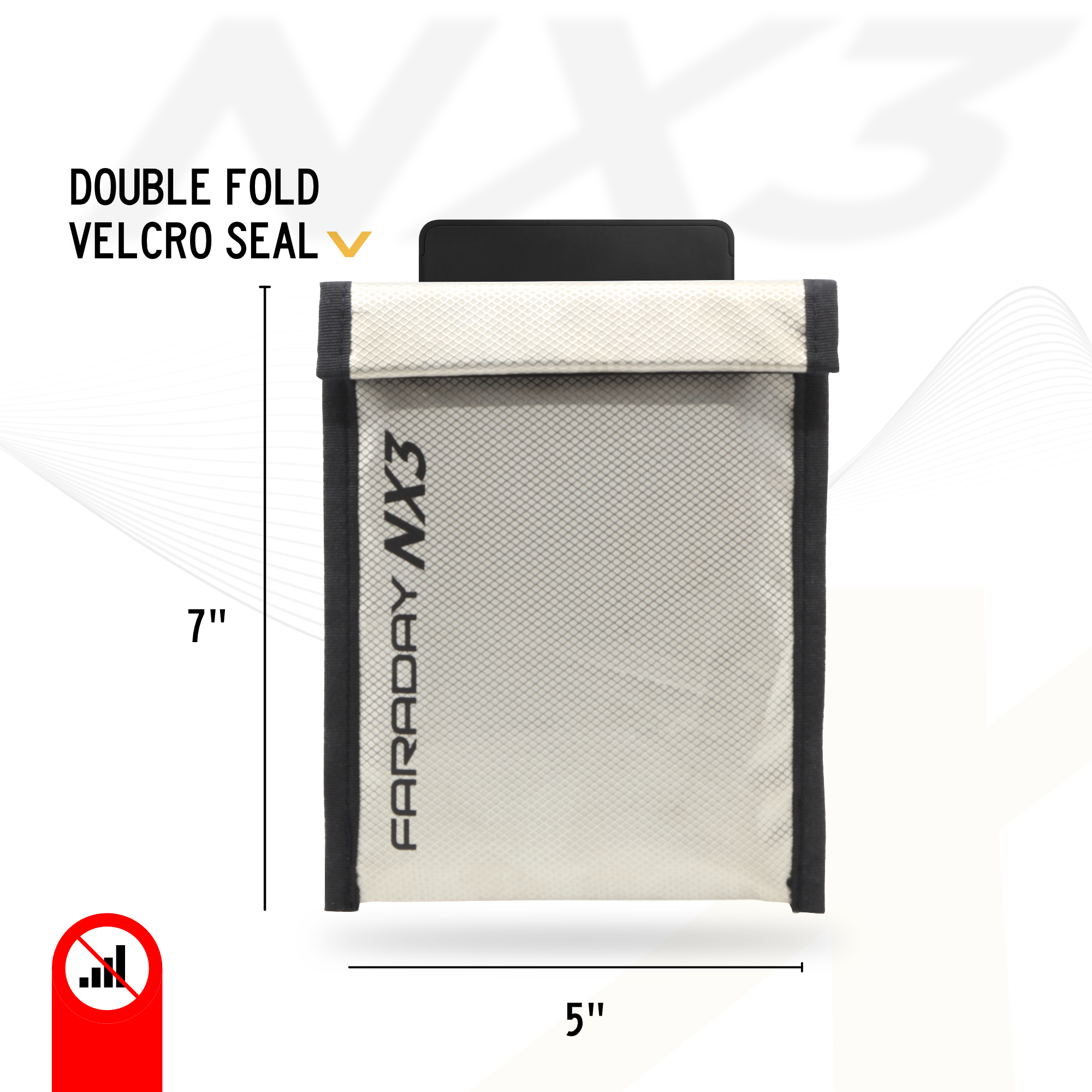 Faraday Bag 3PC Small Kit NX3 Triple Layer Cyber Fabric
