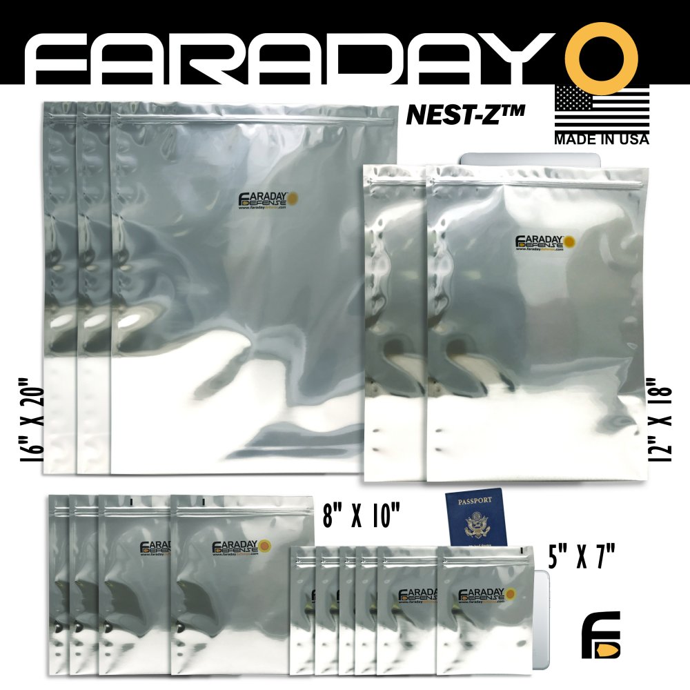 20pc Large Kit NEST-Z EMP 7.0 mil Faraday Bags – Practical