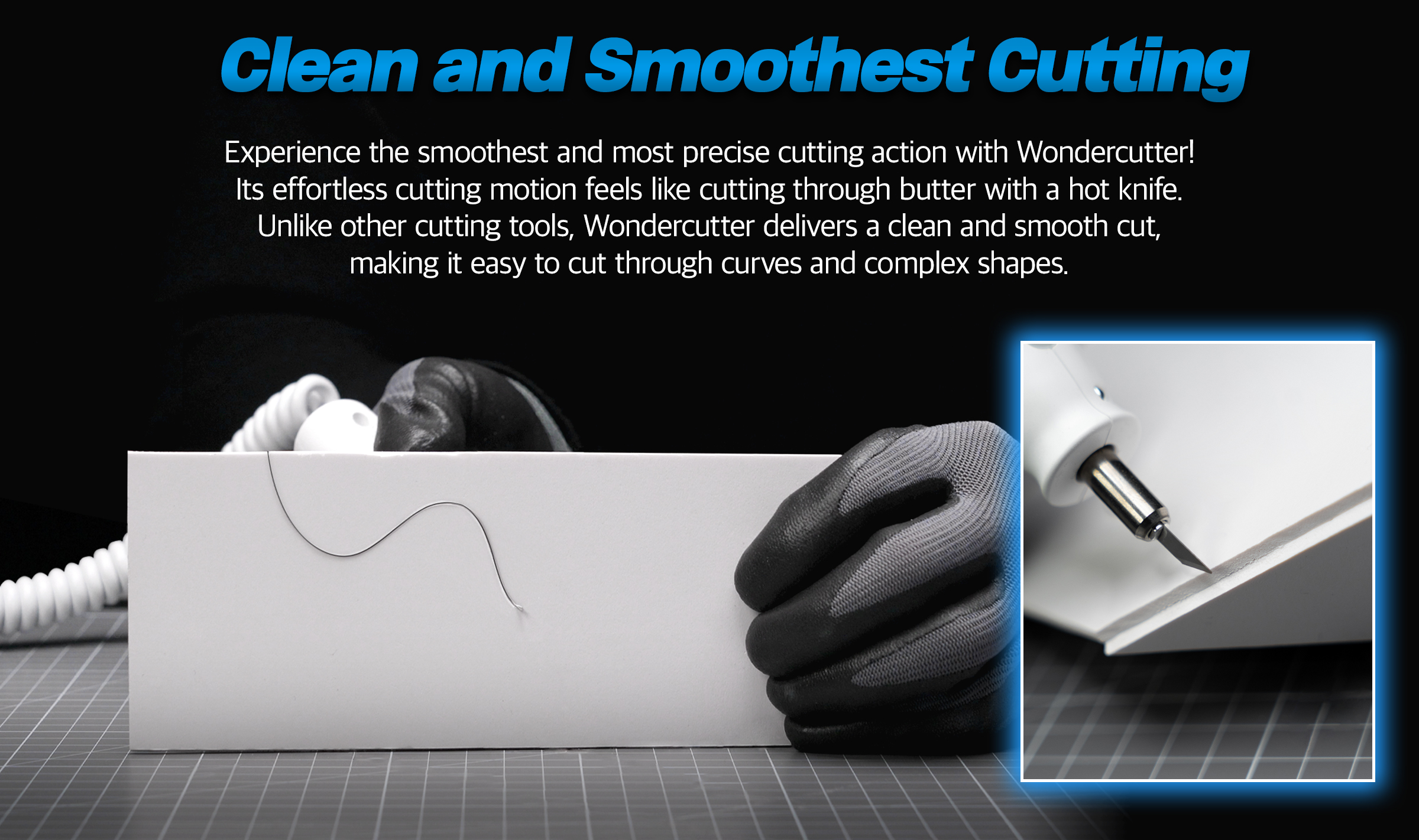 The Wondercutter S ultrasonic cutter precision cutting using 40,000  ultrasonic vibrations per second