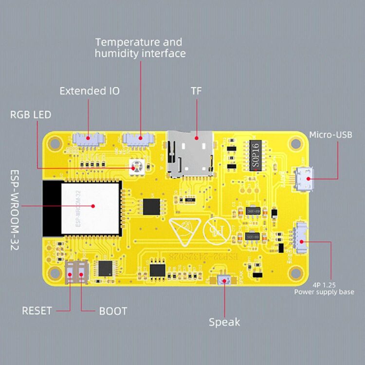 Carte De Développement ESP32 Avec Écran TFT Tactile 2.8" - 240x320 Pixels - WiFi, Bluetooth - Compatible Arduino