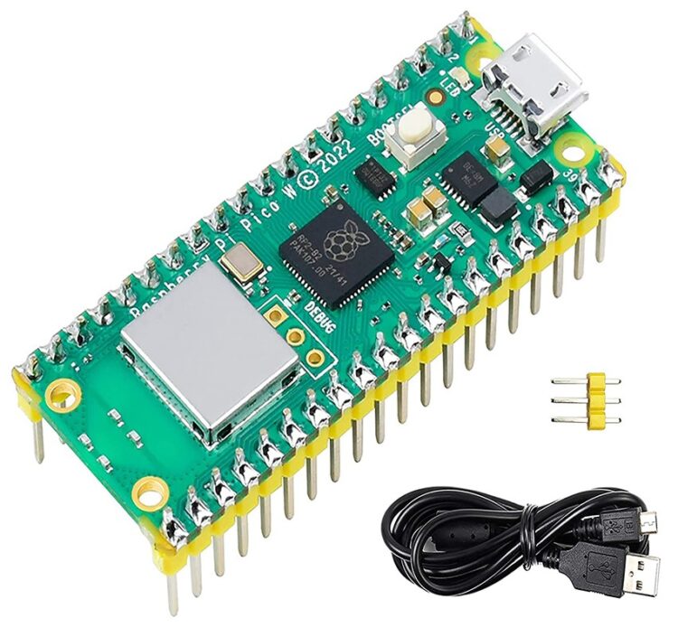 Pico WH, Raspberry Pi Pico W With Pre-Soldered Header, Built-in WiFi
