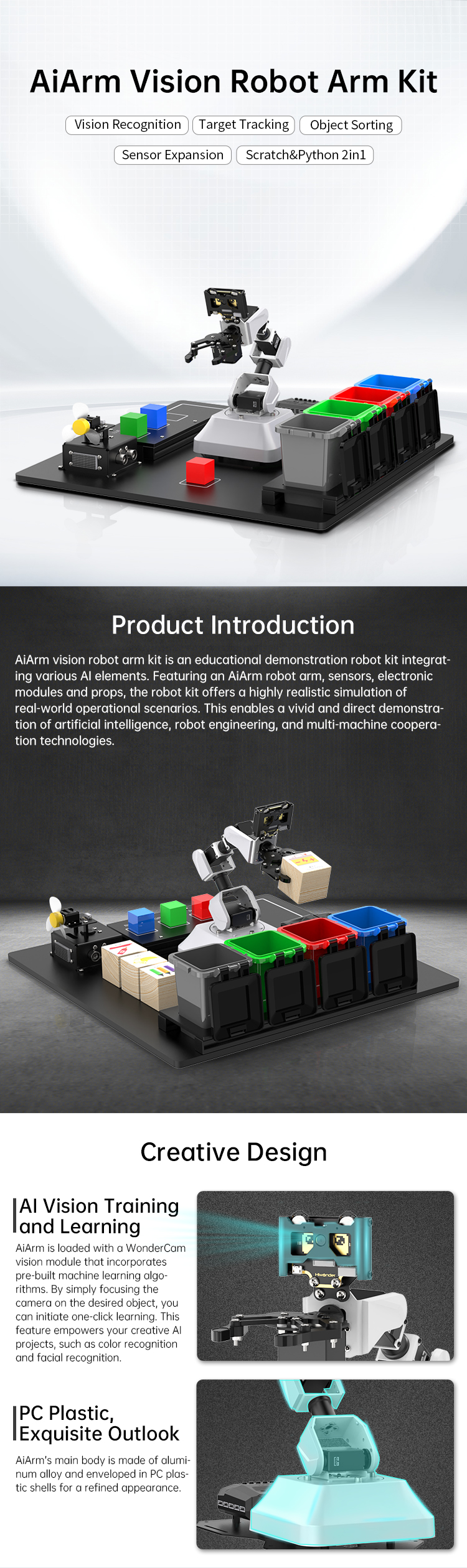 Hiwonder xArm2.0 Intelligent Robotic Arm Support Scratch and Python  Programmable Educational Robot