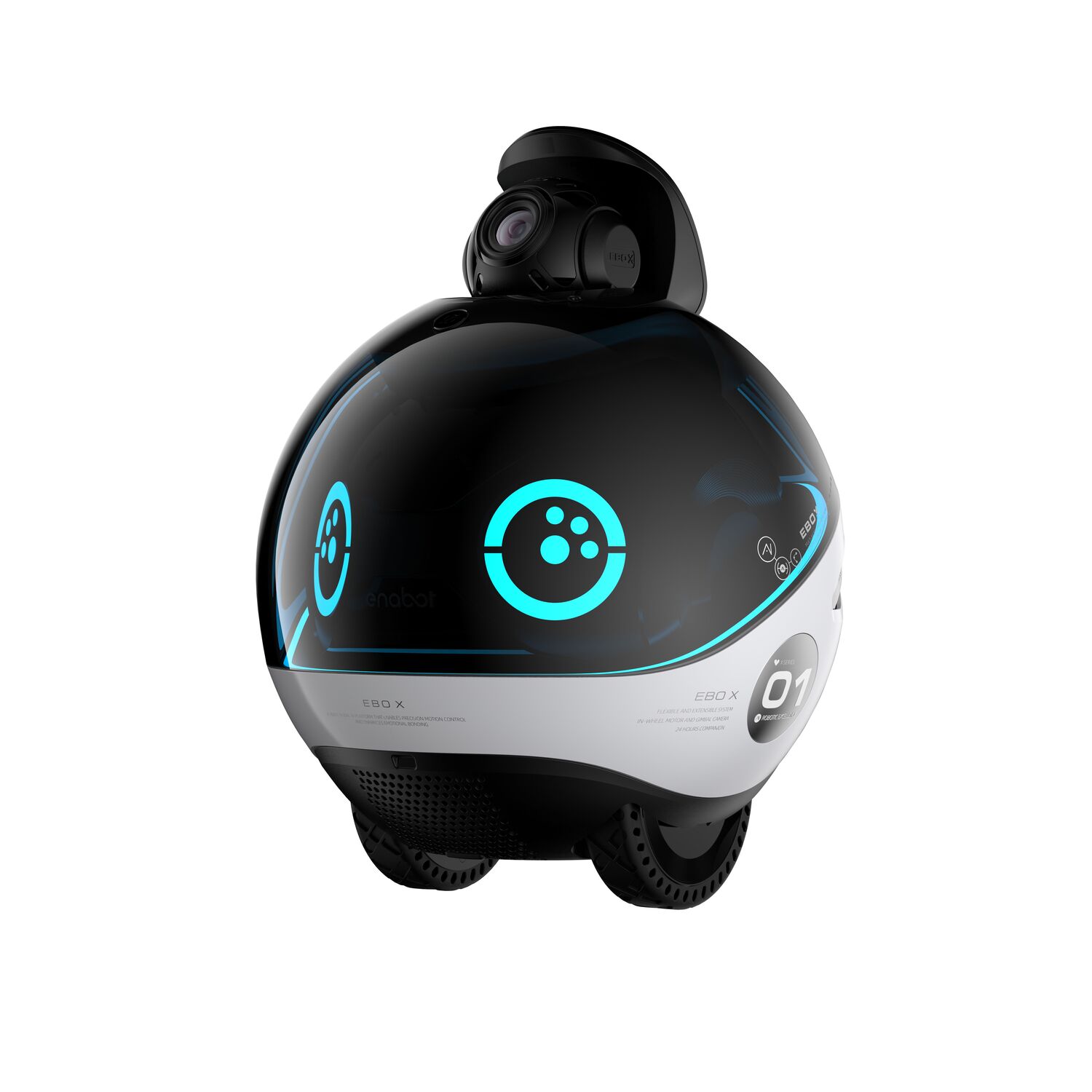 Enabot EBO SE with 2 Charging Stand 2 Wheel Set, Move Freely Self-Charging  Robotic Camera with Video, Night Vision, Wireless Companion Robot for Pets