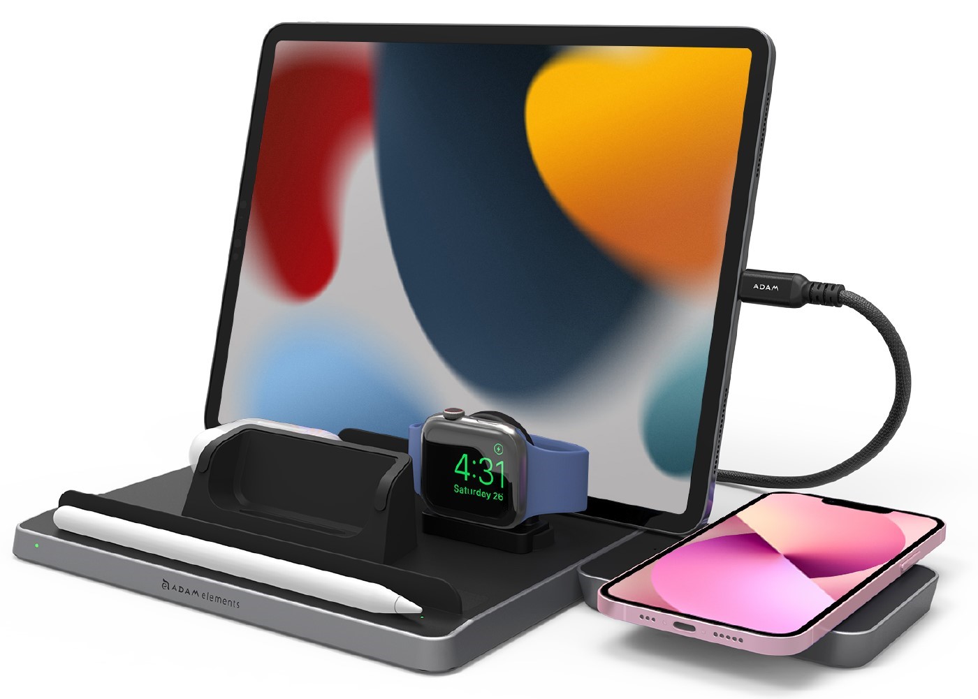 Wireless Charging Station for iPad, iPhone, Apple Watch, Apple