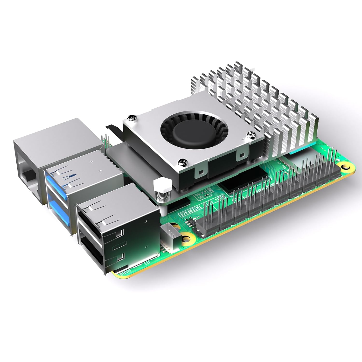 Raspberry Pi Active Cooler With 30mm PWM 4-Pin Cooling Fan Pi 5 Heatsink With Thermal Tape Aluminium