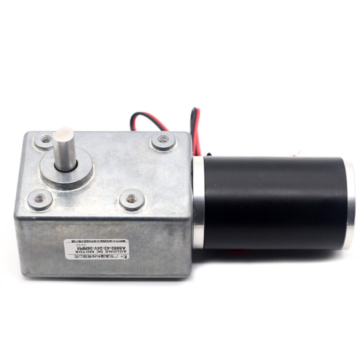 Brush DC Motor with Permanent Magnet A5882-45 Worm Geared DC Motor 24V 120RPM 1:50 Ratio - Image 3