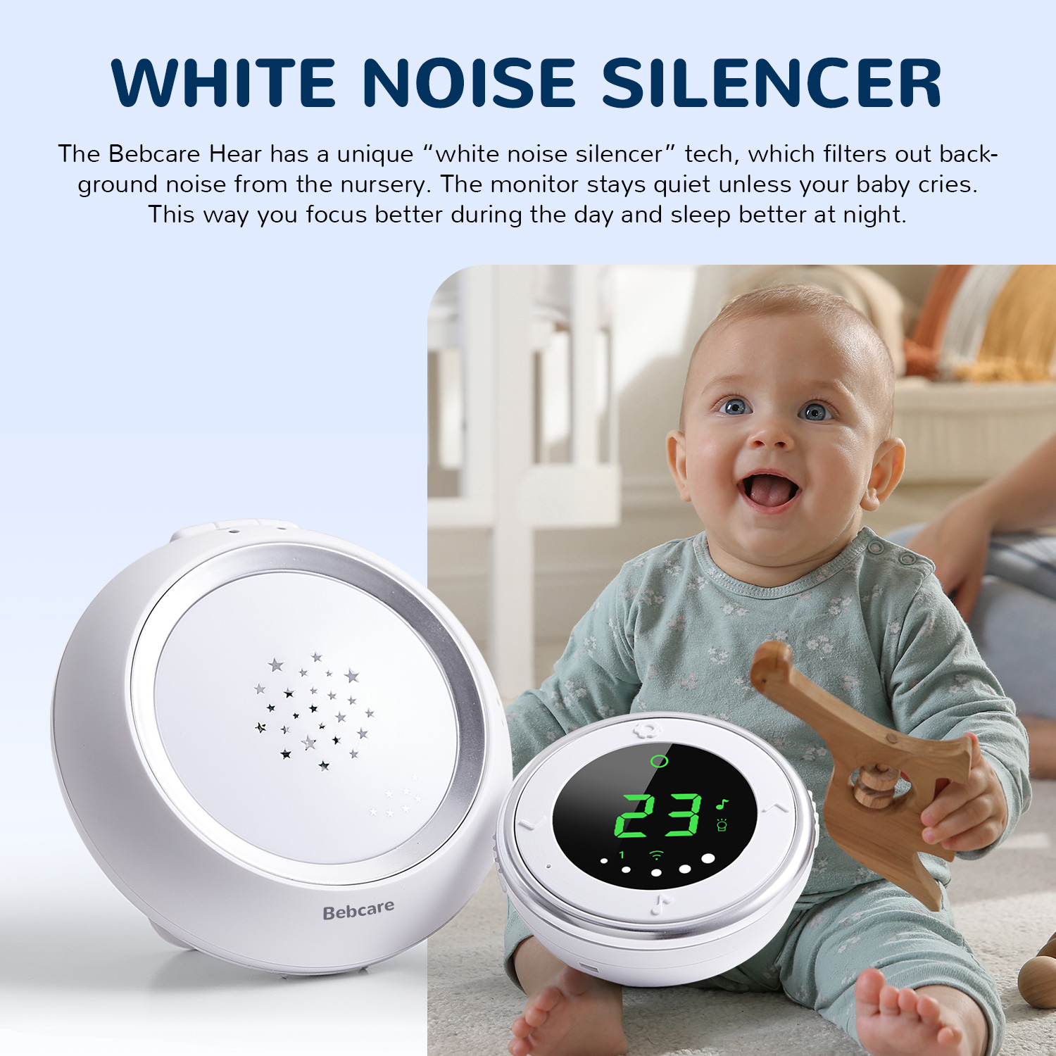 Audio Baby Sleep Best Baby Sensor HelloBaby Monitor HB50 Video