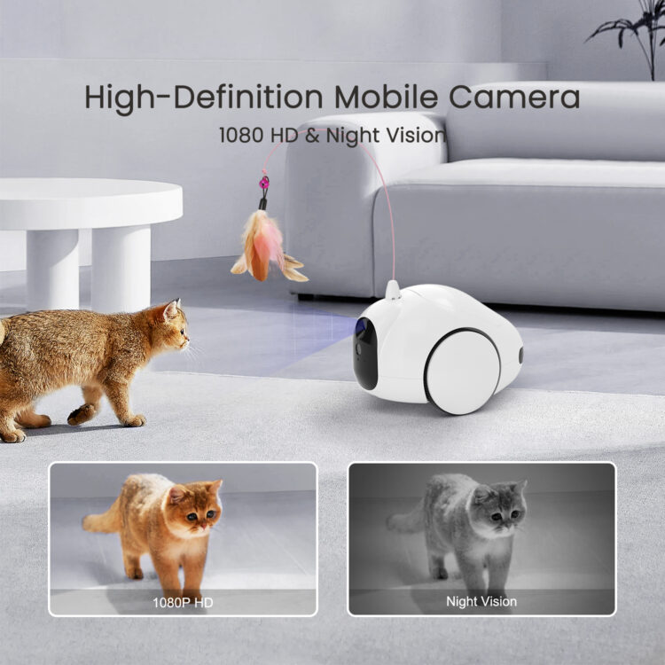 Pet Companion Robot, Moving Pet Camera Robot with Phone App, Pet Camera Treat Dispenser - Image 5