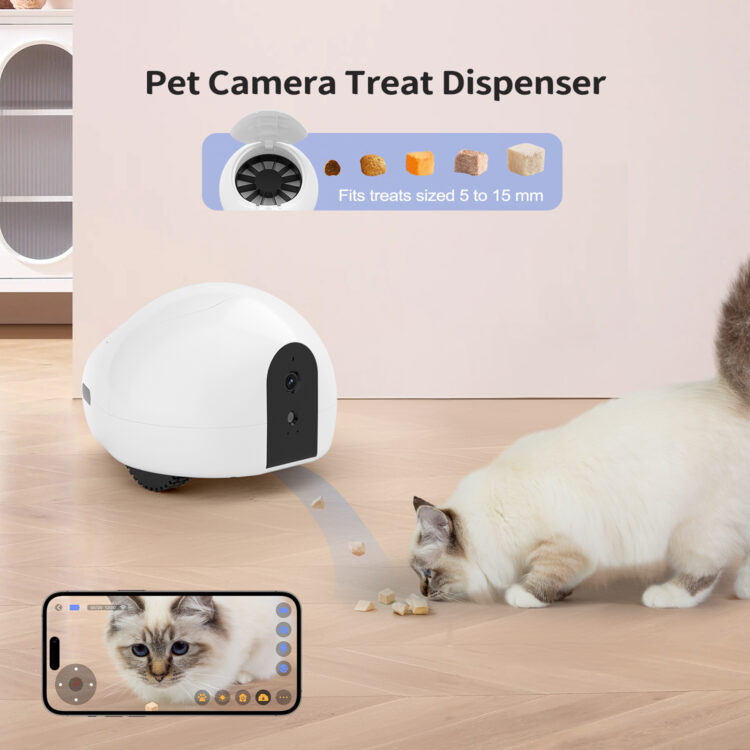 Self-Charging Companion Robot, Moving Pet Camera Robot with Phone App, Pet Camera Treat Dispenser - Image 6