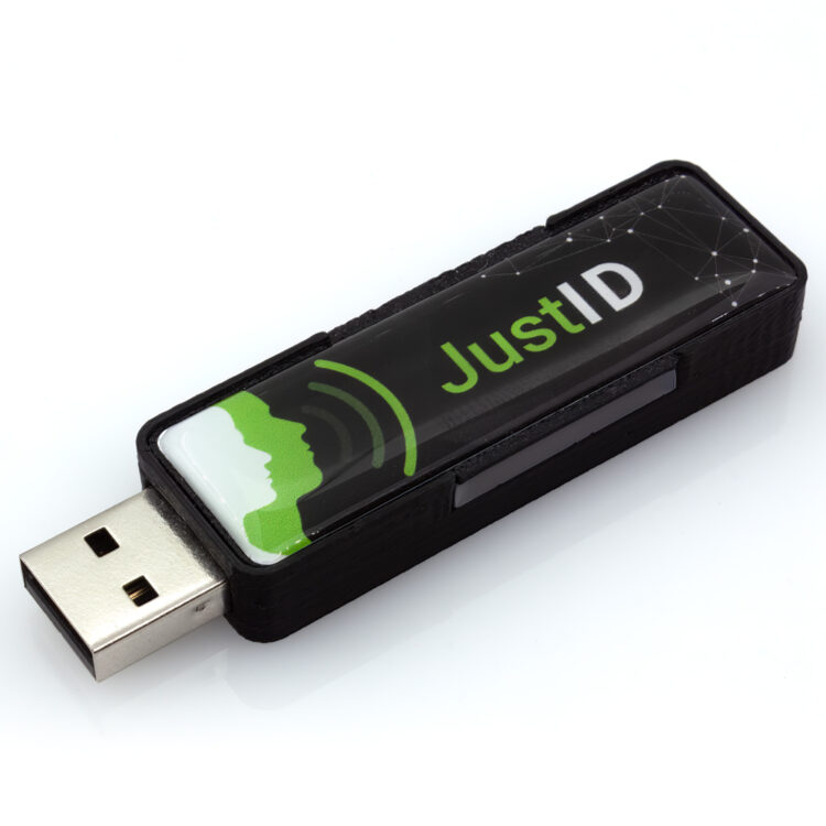 JustID USB Dongle Reader: 13.56 MHz NFC RFID Smart Card UID Reader - Keyboard Emulator - Image 2