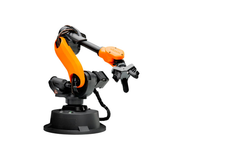 "WLKATA Mirobot EDU Kit – Compact 6-axis robotic arm for STEM education and research, featuring precision control, easy programming with Python, G-code, and Blockly, and compatibility with Arduino and ROS. Ideal for schools, universities, and robotics enthusiasts.