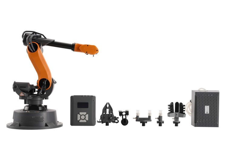 "WLKATA Mirobot EDU Kit – Compact 6-axis robotic arm for STEM education and research, featuring precision control, easy programming with Python, G-code, and Blockly, and compatibility with Arduino and ROS. Ideal for schools, universities, and robotics enthusiasts.