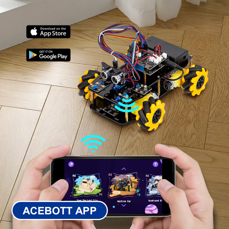 ACEBOTT Smart Robot Car Kit Compatible with Arduino IDE Programming STEM Education Coding Kit - Image 7