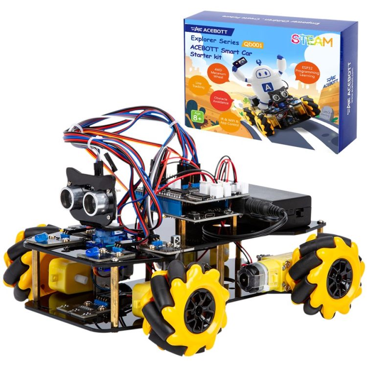 ACEBOTT Smart Robot Car Kit Compatible with Arduino IDE Programming STEM Education Coding Kit