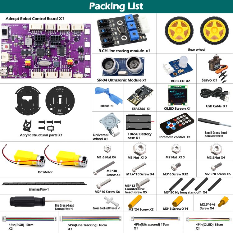 Adeept Smart Car Kit compatible with Arduino IDE - Image 2