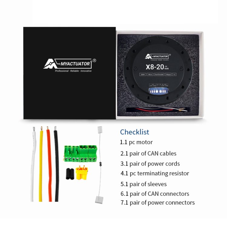 RMD-X8 Pro-H V3 RS485 BLDC Gear Motor Pancake Servo Motor with Encoder and Motor Drive Helical Gear - Image 6