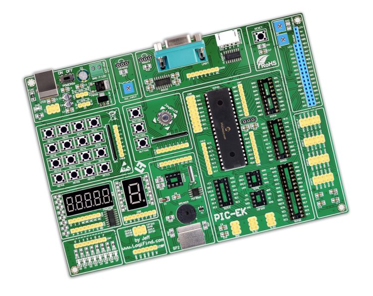 PIC-EK PIC Development Board for 8bit DIP40/28/20/18/14/8 PIC Microcontrollers - Image 2