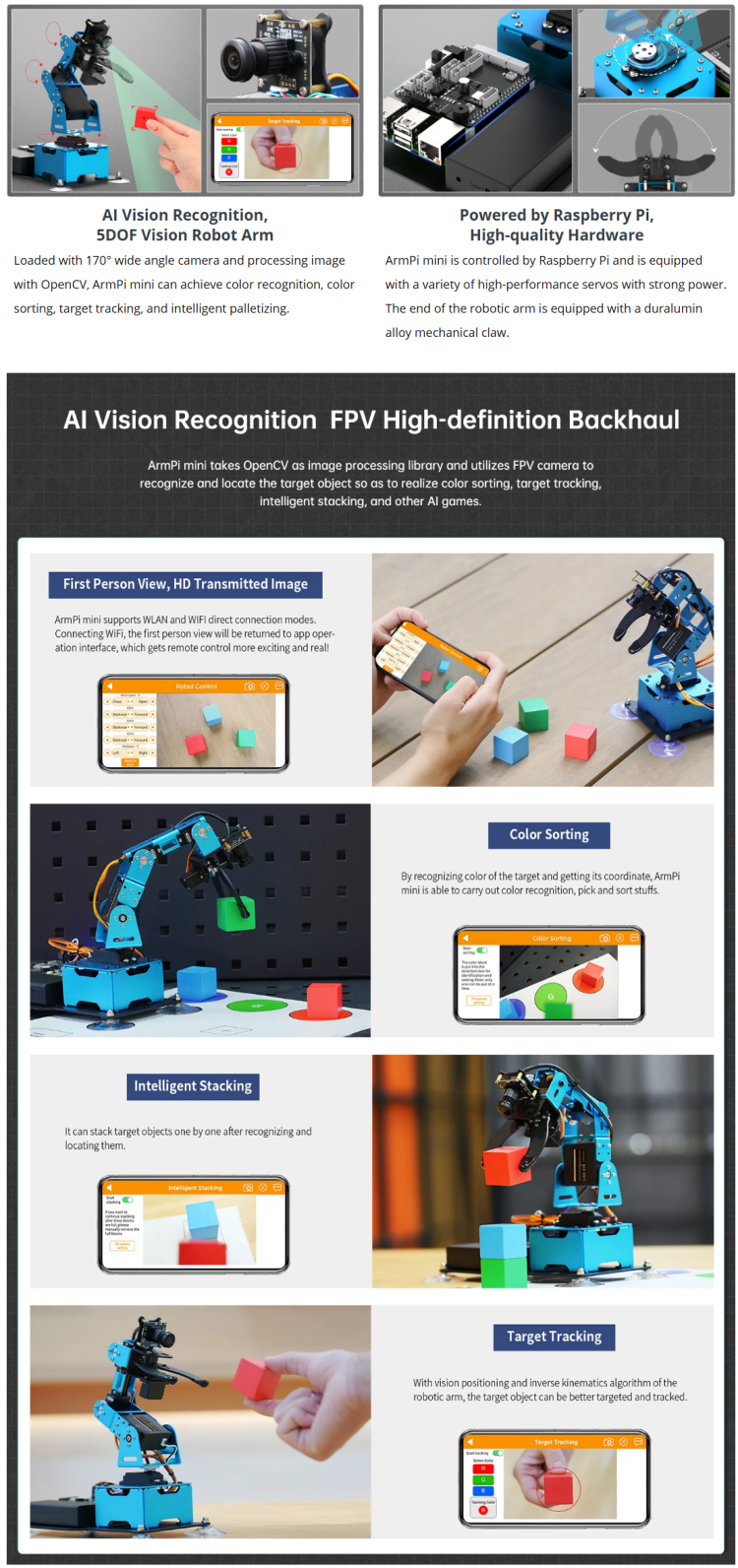 HIWONDER 5DOF AI Vision Robotic Arm Powered By Kenya