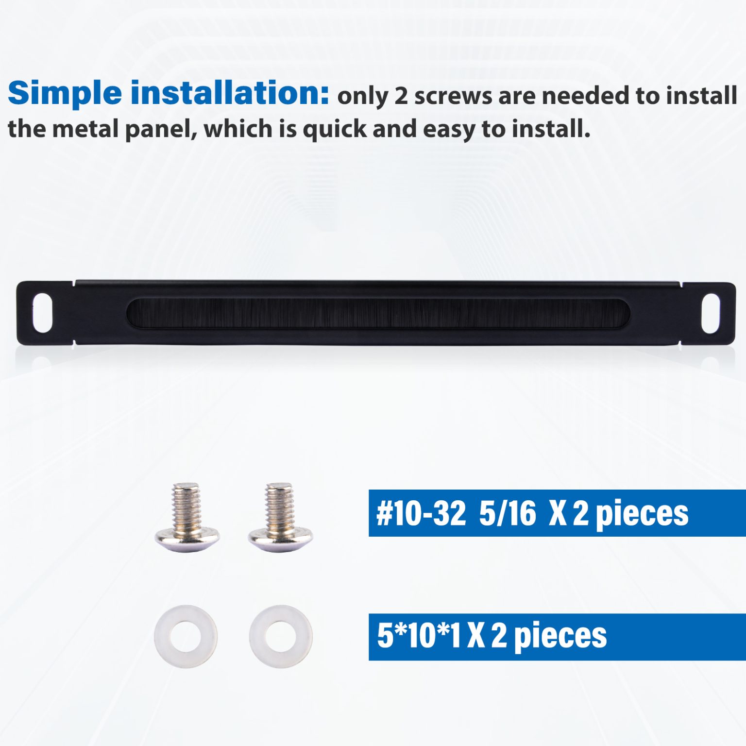 DeskPi 10 inch 0.5U Rack Cable Entry Panel with Brush Strip – Oz Robotics