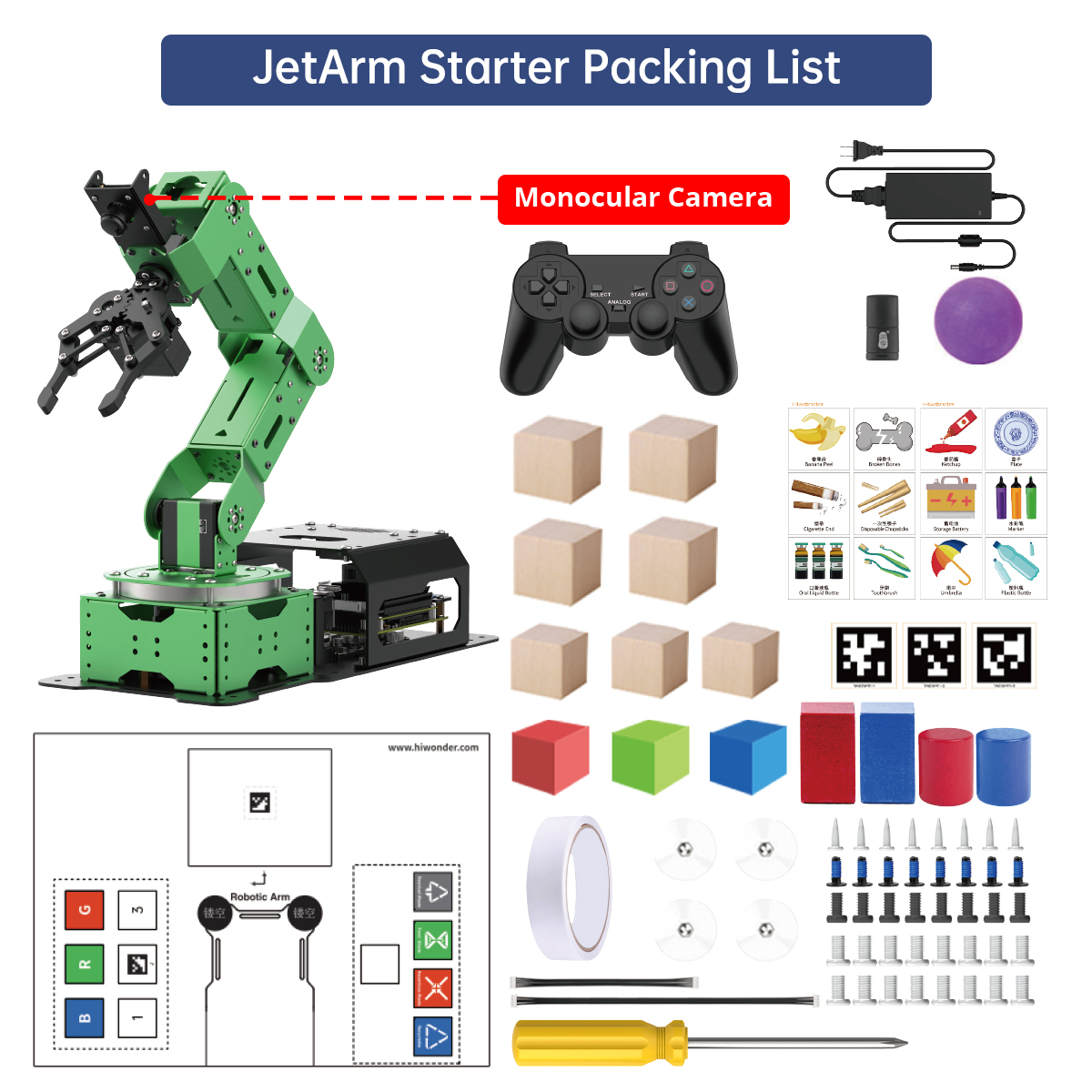 JetArm JETSON NANO Robot Arm ROS Vision Recognition Starter Kit with Jetson Orin Nano 4GB - Image 8