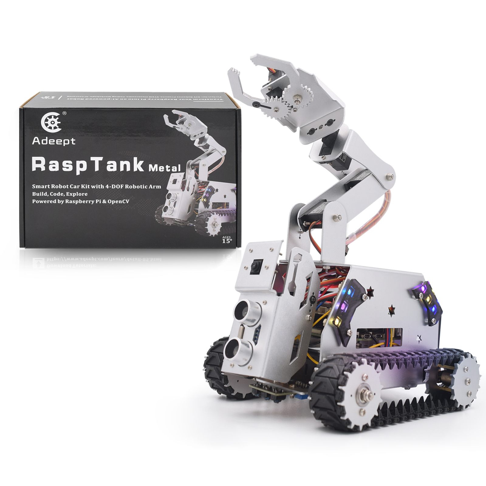 Adeept RaspTank Metal Smart Robot Car Kit for Raspberry Pi 5/4B/3B