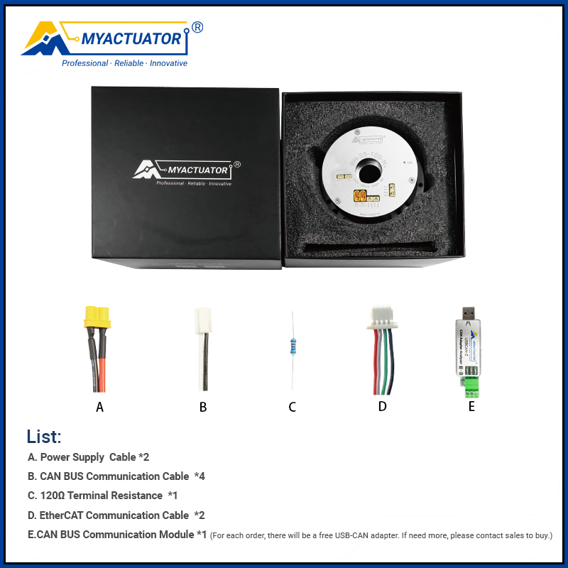 RH-25EtherCAT+CAN BUS with Brake Harmonic Robot Joint Motor and High Torque Harmonic Reducer - Image 6