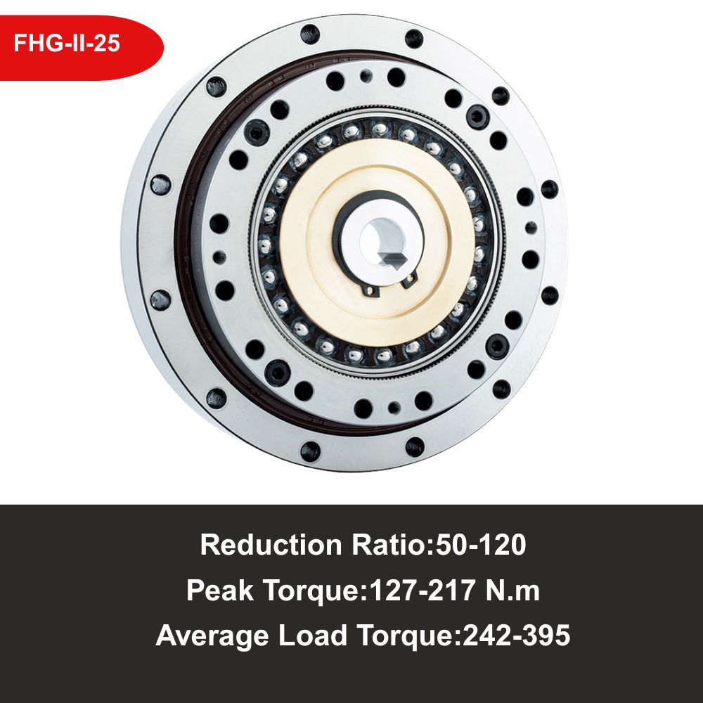 Strain Wave Harmonic Drive Reducer Gear Ratio 50 80 100 120 FHG-II-25
