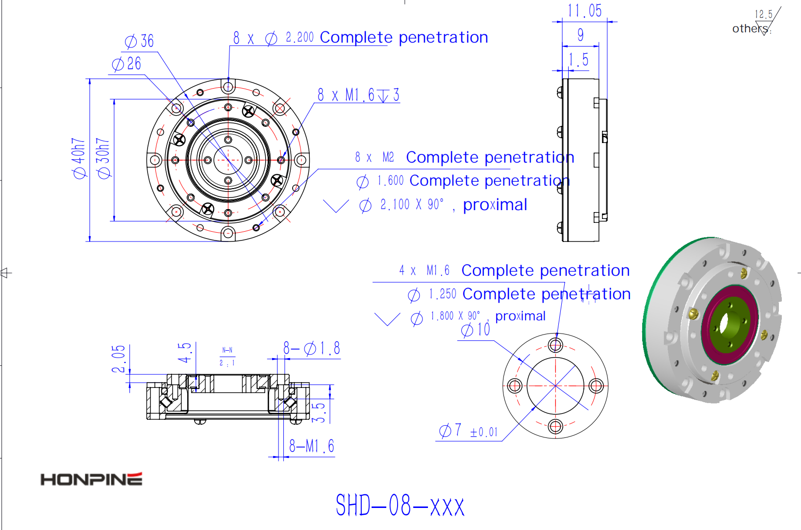 Compact harmonic drive