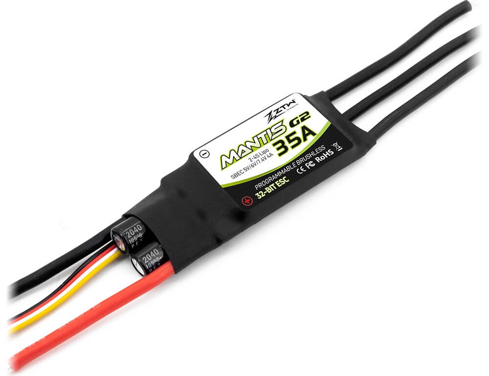 ZTW Mantis G2 35A ESC 2-4S SBEC 5V/6V/7.4V Adjustable 4A for RC Airplane Aircraft Fixed-Wing