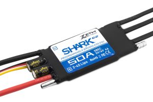 ZTW Shark G2 50A ESC 2-4S SBEC 5V/6V 4A Bidirectional Waterproof Speed Controller for RC Boat Marine