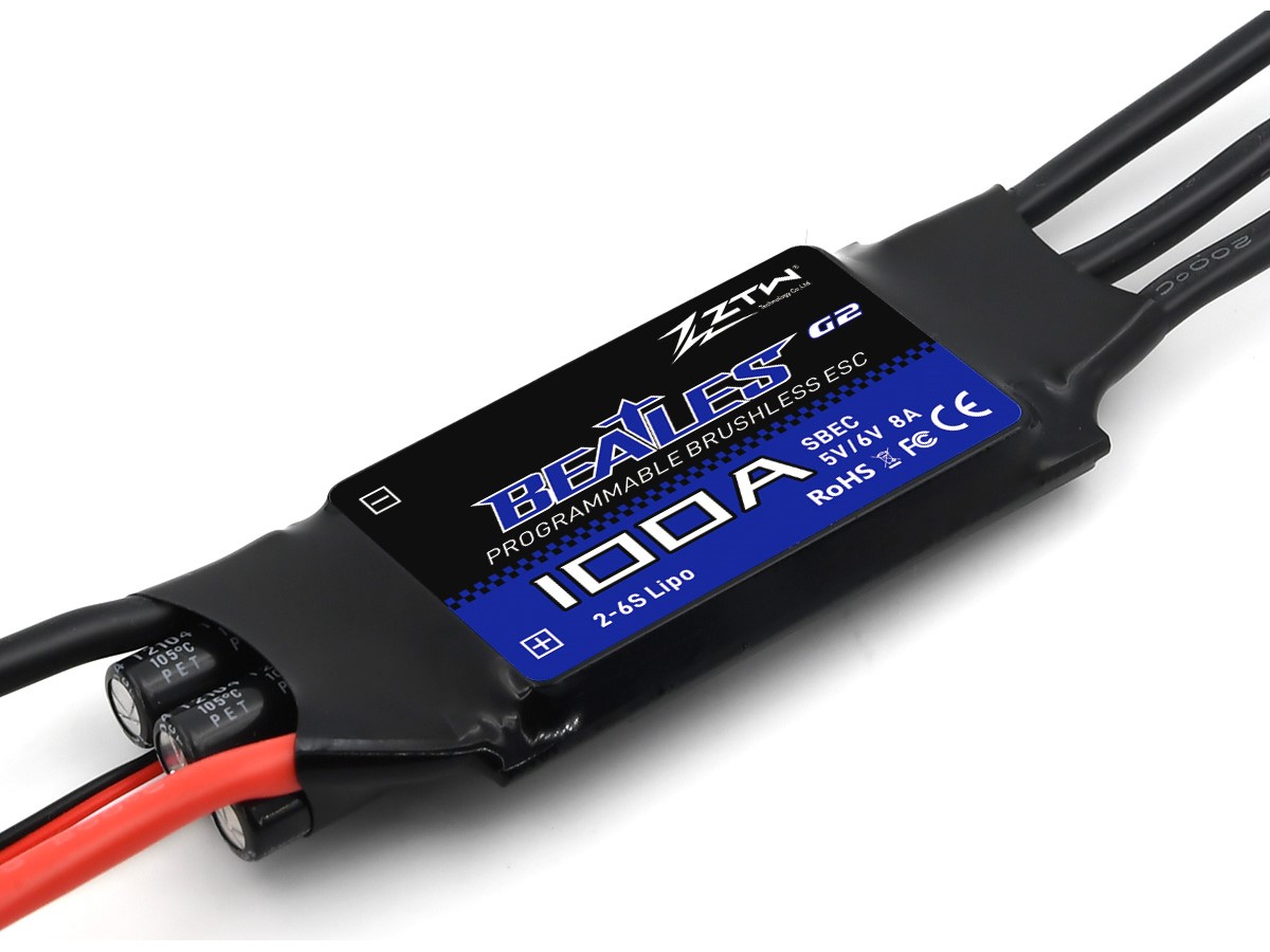 ZTW Beatles G2 100A ESC 2-6S SBEC 5V/6V 8A Speed Control for RC Airplane Aircraft Fixed-Wing