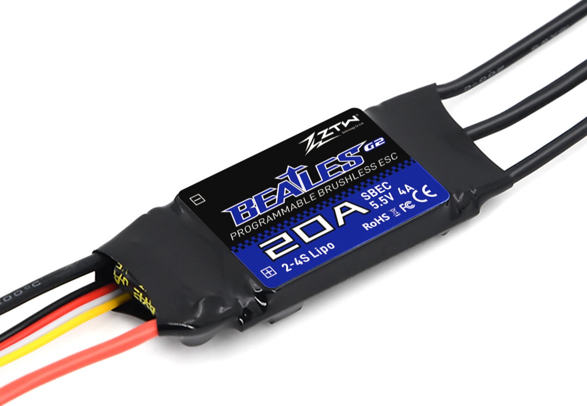 ZTW Beatles G2 20A ESC 2-4S SBEC 5V/6V 4A Speed Control for RC Airplane Aircraft Fixed-Wing