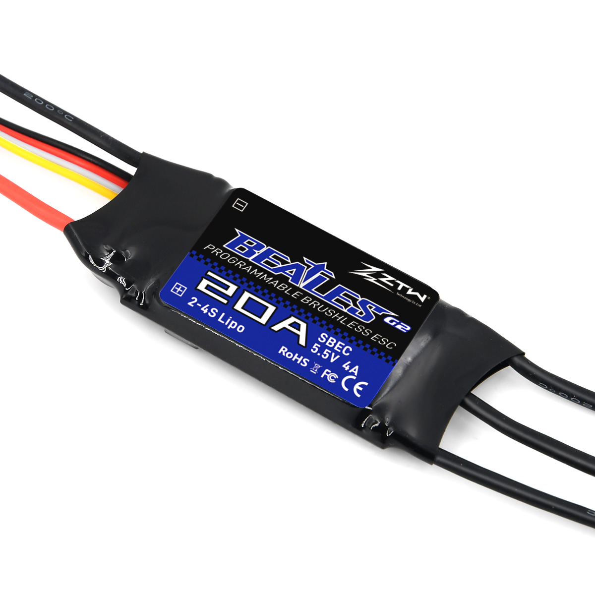 ZTW Beatles G2 20A ESC 2-4S SBEC 5V/6V 4A Speed Control for RC Airplane Aircraft Fixed-Wing - Image 2