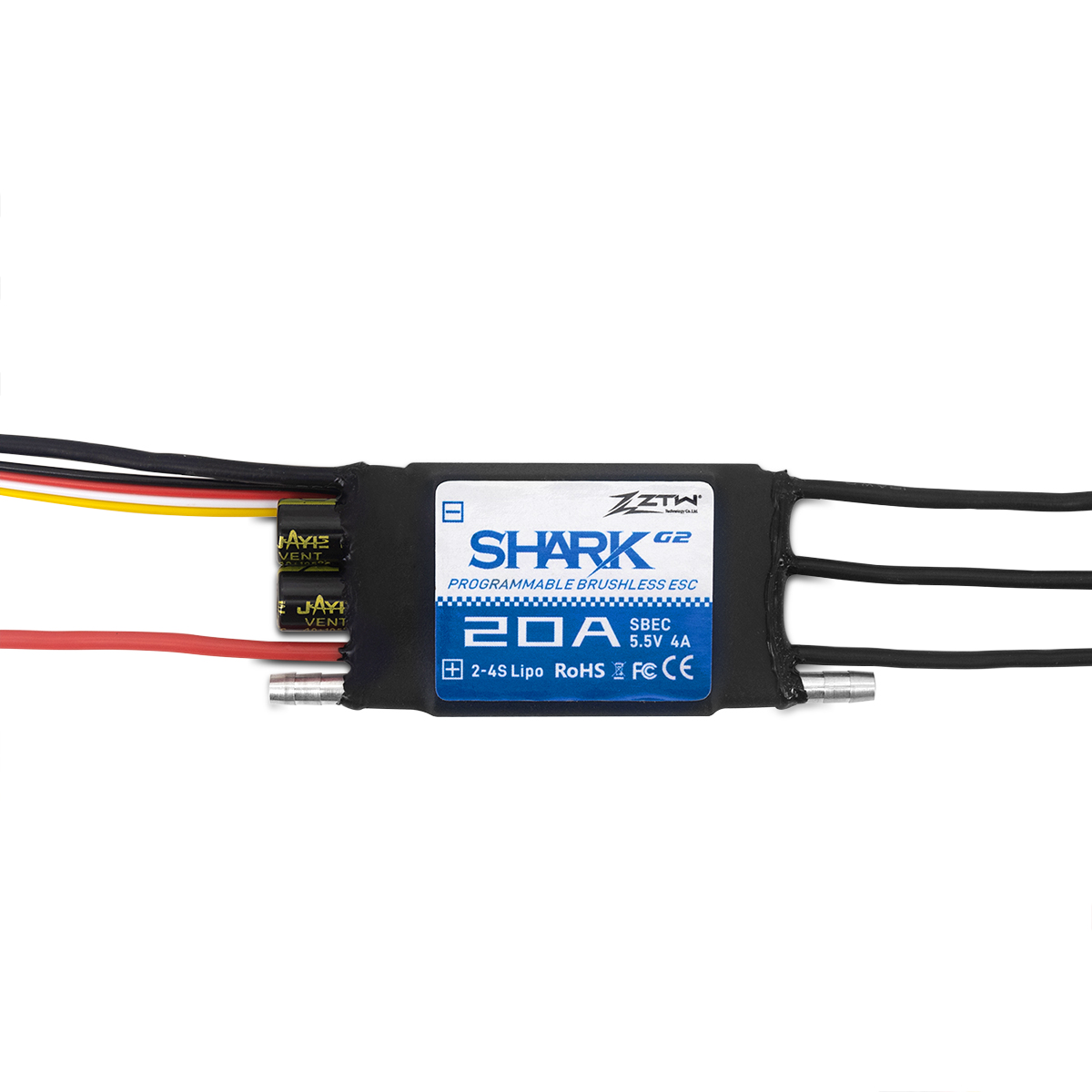 ZTW Shark G2 20A ESC 2-4S SBEC 5V/6V 4A Bidirectional Waterproof Speed Controller for RC Boat Marine - Image 2