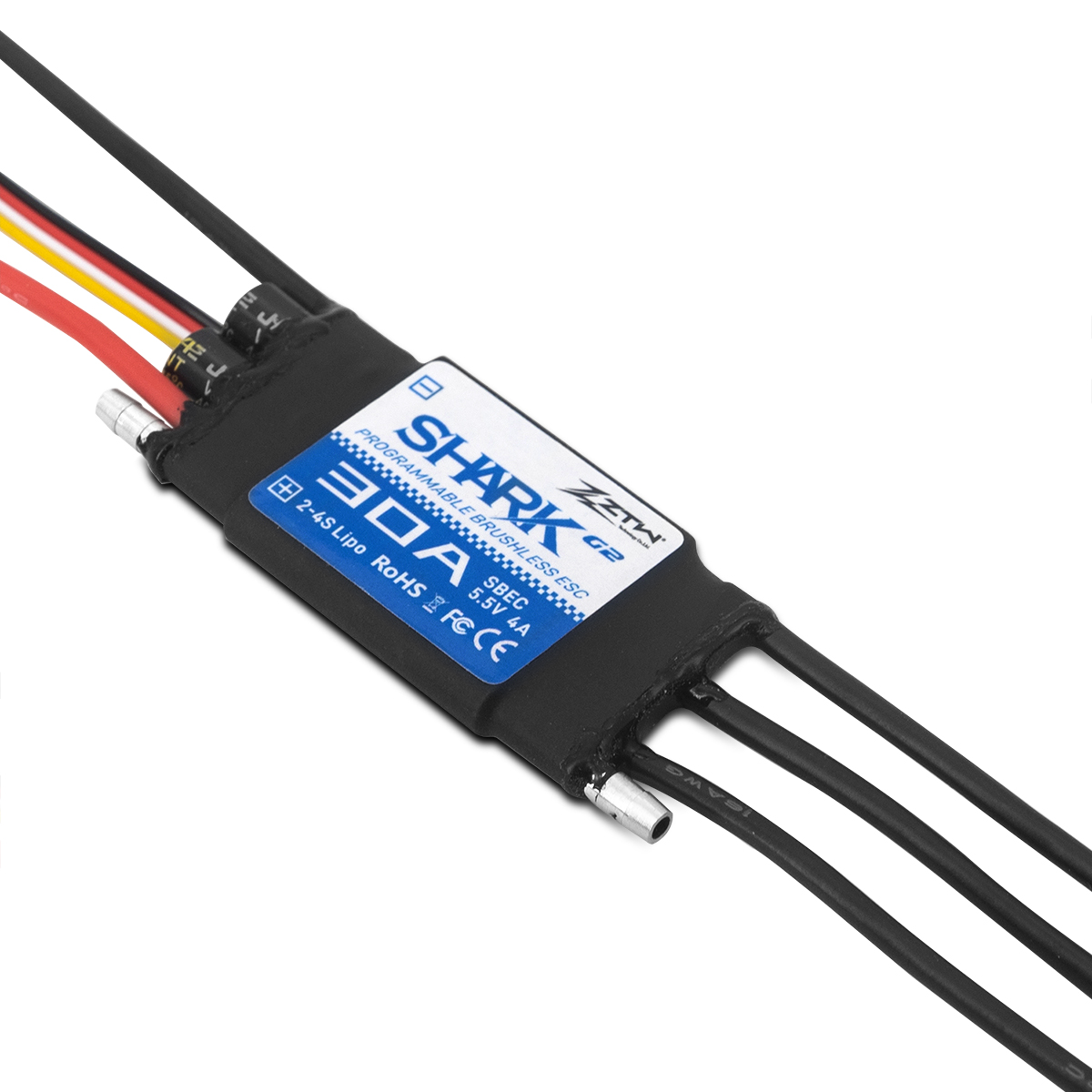 ZTW Shark G2 30A ESC 2-4S SBEC 5V/6V 4A Bidirectional Waterproof Speed Controller for RC Boat Marine - Image 2