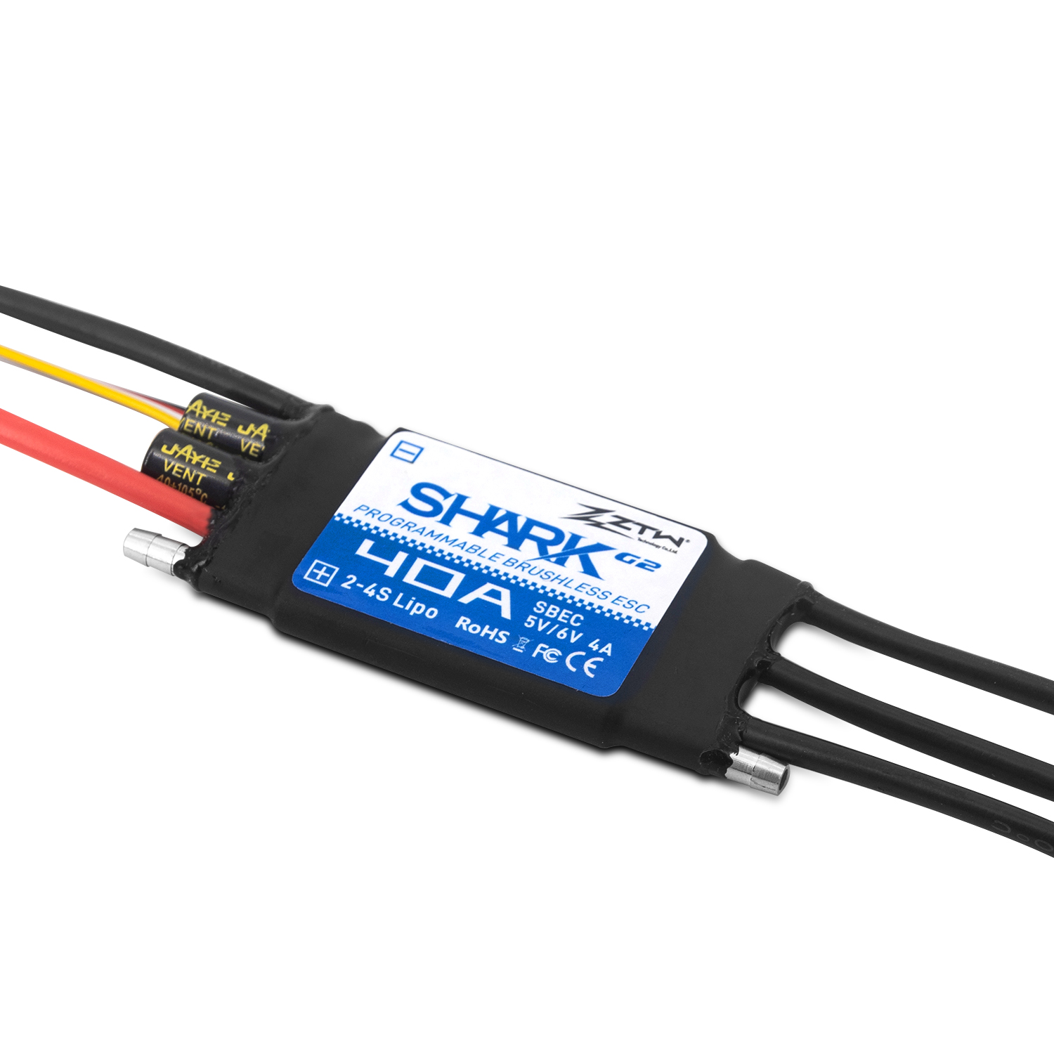 ZTW Shark G2 40A ESC 2-4S SBEC 5V/6V 4A Bidirectional Waterproof Speed Controller for RC Boat Marine - Image 2